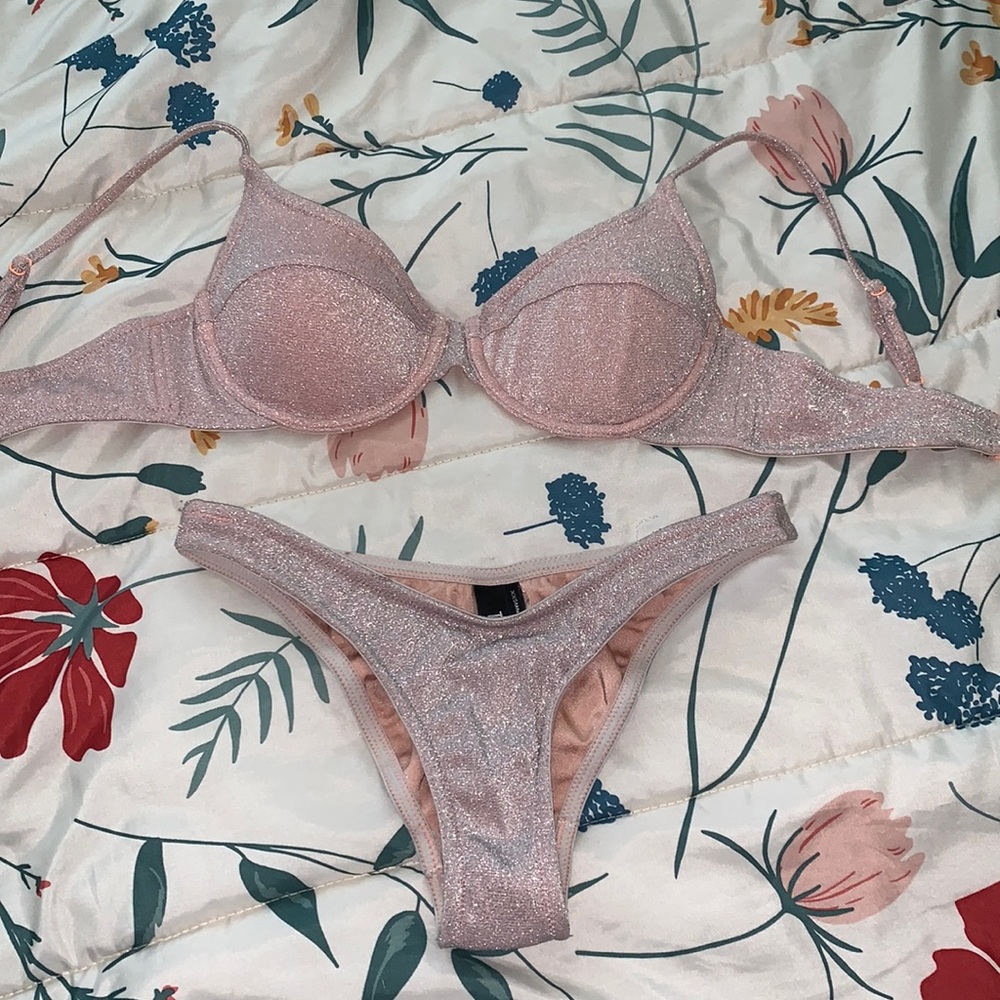 Triangl sparkly pink blush swimsuit bikini set